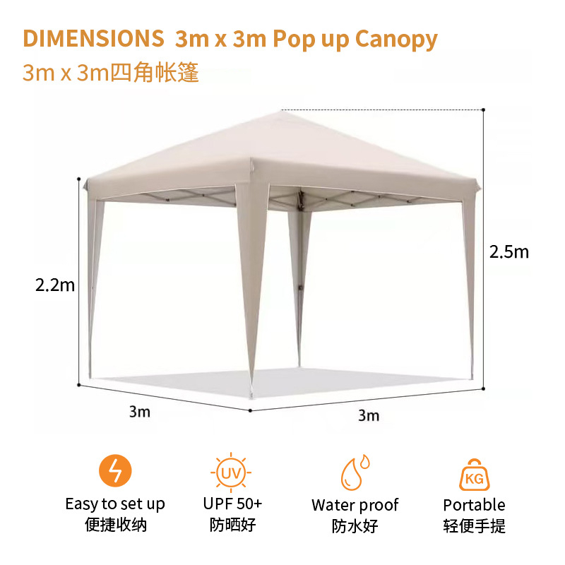 3x3 Folding Tent—Camping, Exhi - Outdoor Camping Exhibition ulasan dan harga