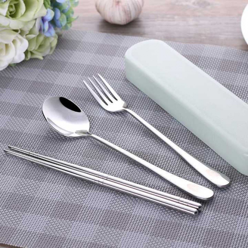 4Pcs/Set Stainless Steel Chops - Outdoor Camping Dining Set ulasan dan harga