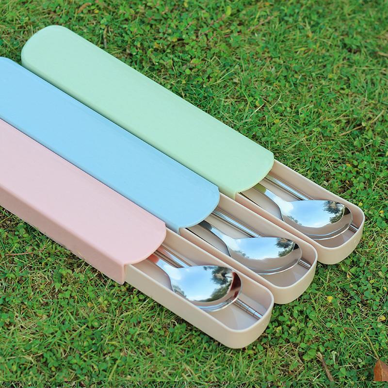 4Pcs/Set Stainless Steel Chops - Outdoor Camping Dining Set ulasan dan harga