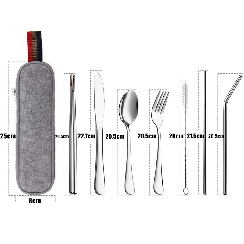 8Pcs/set Tableware Reusable Tr - Outdoor Camping Dining Set ulasan dan harga