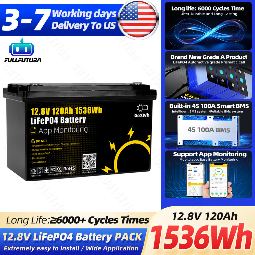 6000+ Cycles 12V 120Ah Lifepo4 - Outdoor Camping Usa ulasan dan harga
