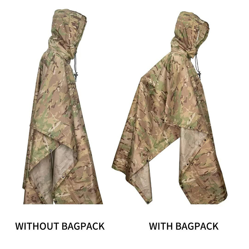 3 in 1 Raincoat Backpack Rain  - Camping Rain Poncho ulasan dan harga