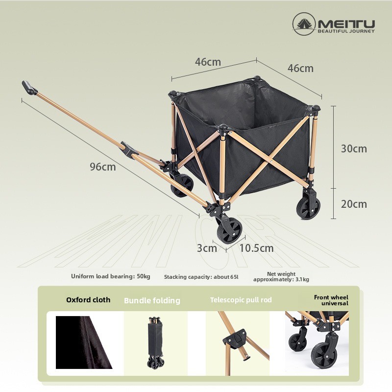 Outdoor Folding Wagon Portable - Outdoor Camping Trolley ulasan dan harga