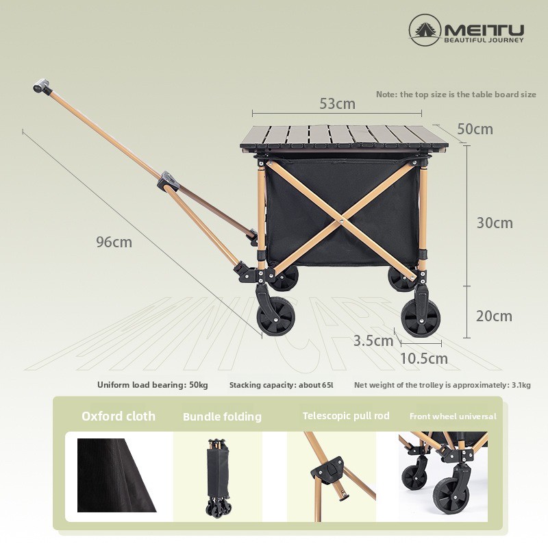 Outdoor Folding Wagon Portable - Outdoor Camping Trolley ulasan dan harga
