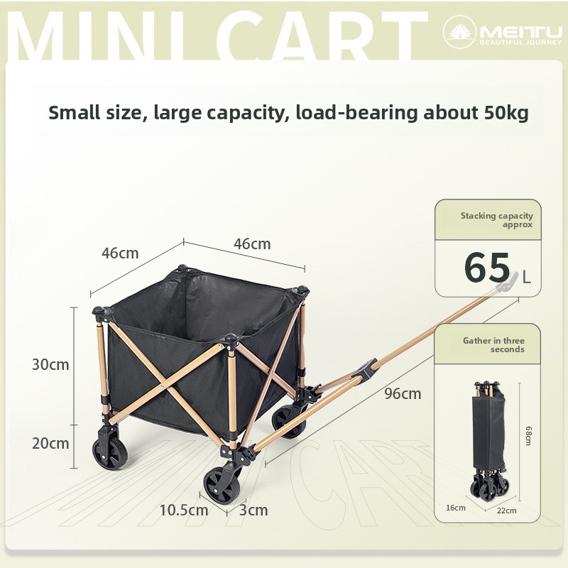 Outdoor Folding Wagon Portable - Outdoor Camping Trolley ulasan dan harga