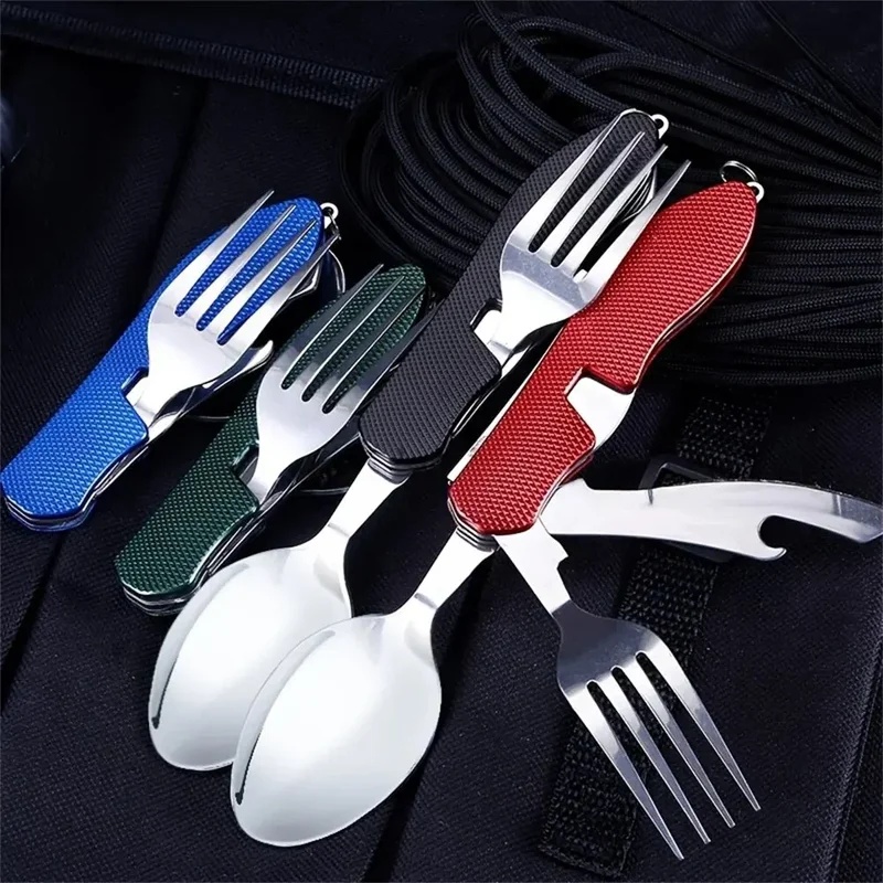 Stainless Steel Cutlery 4in1 O - Outdoor Camping Dining Set ulasan dan harga