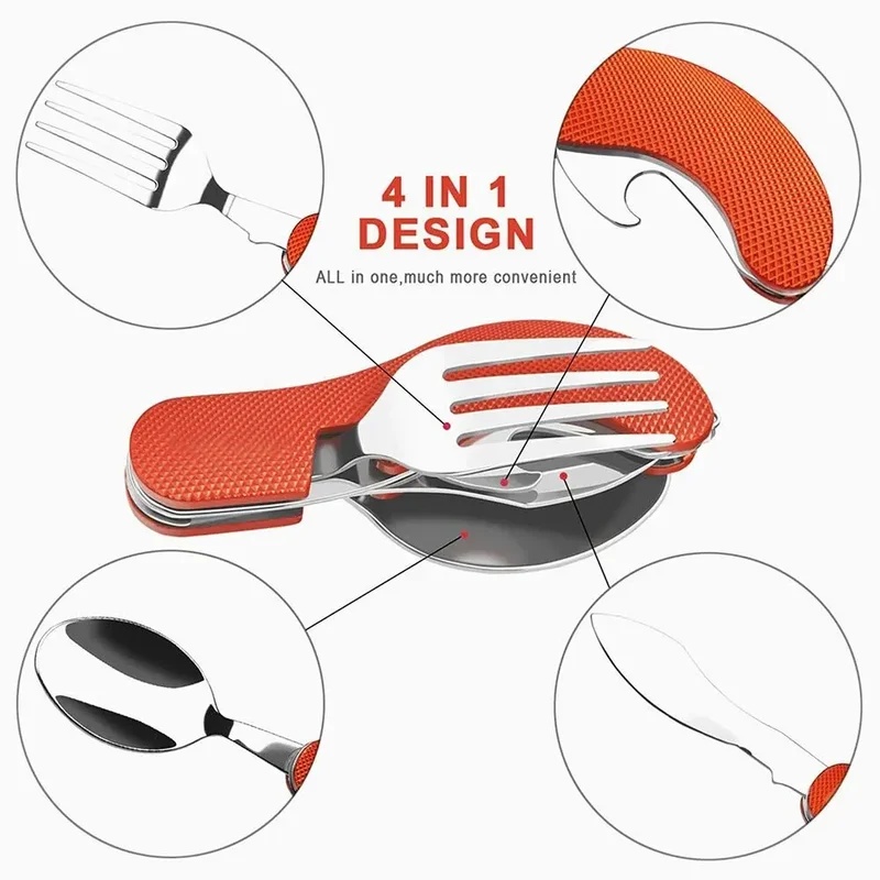 Stainless Steel Cutlery 4in1 O - Outdoor Camping Dining Set ulasan dan harga