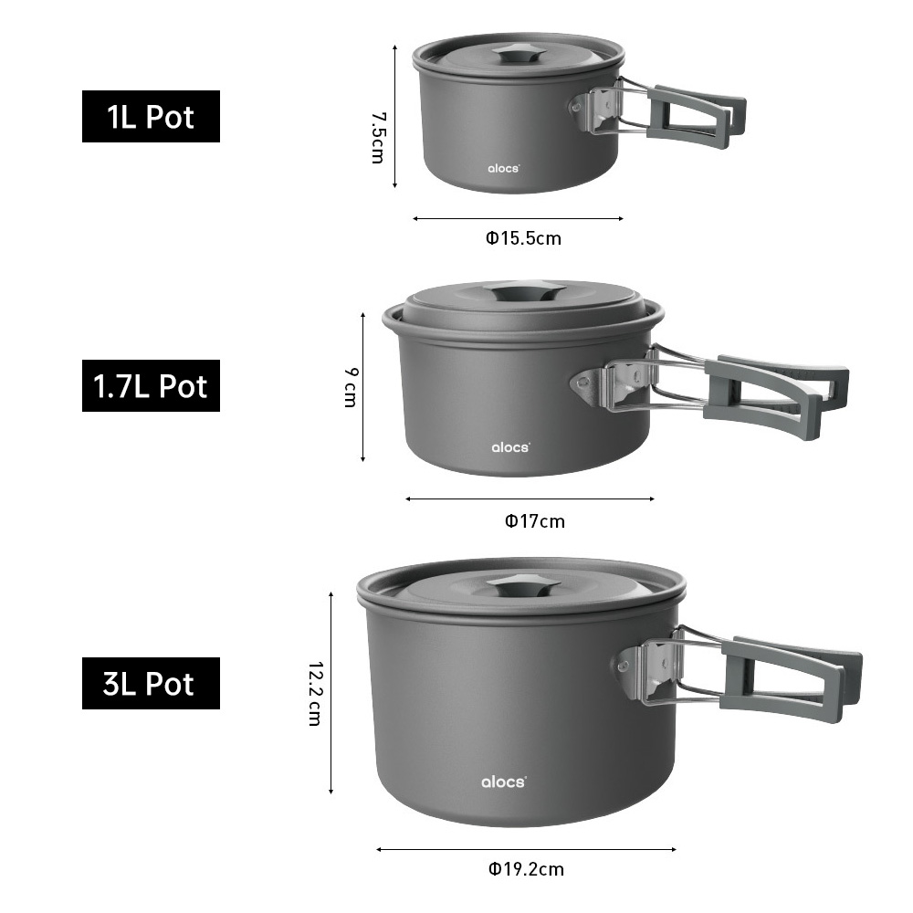Camping Cooking Pot Aluminum A - Outdoor Camping Dining Set ulasan dan harga