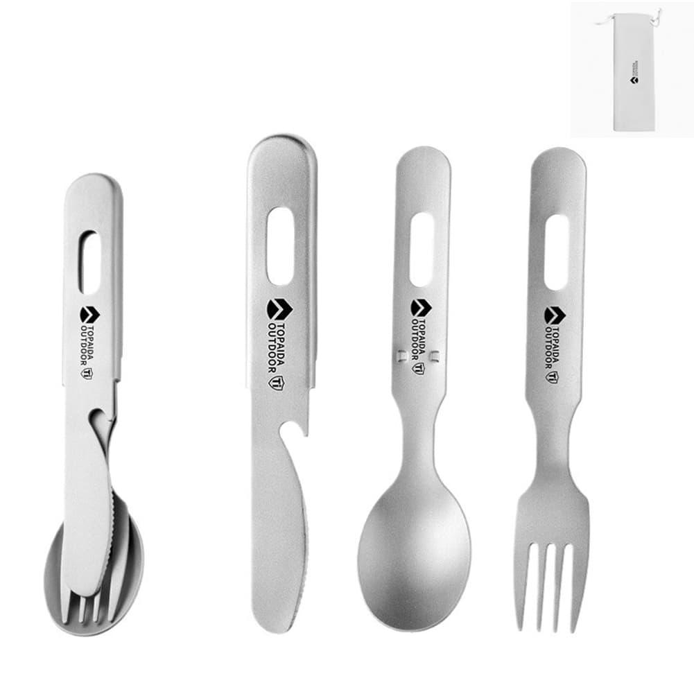 3 in 1 Titanium Camping Fork S - Outdoor Camping Dining Set ulasan dan harga